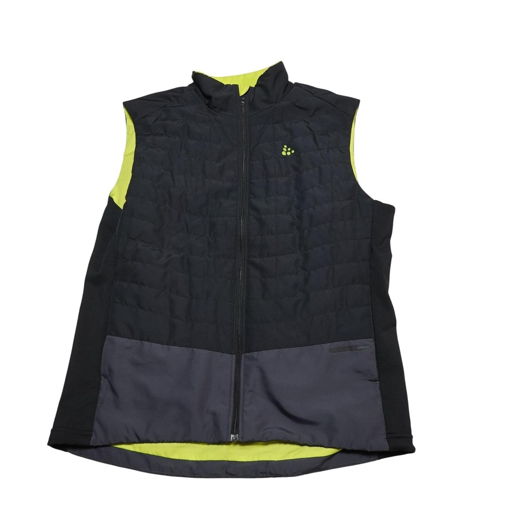 Craft Vest Mens XL Black Quilted Softshell Full Zip Insulated Outdoor Pockets